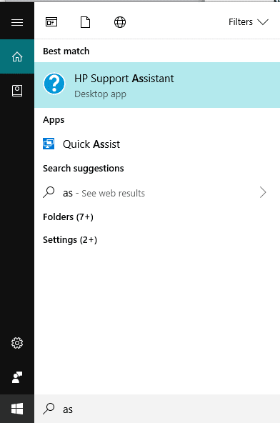 Search using the Search box or Cortana