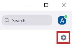 Click on the settings icon in top right corner | Show Profile Picture in Zoom Meeting Instead of Video