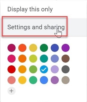 Click on these three dots and choose “Settings and Sharing”