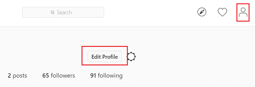 Click on your name then click on Edit Profile button