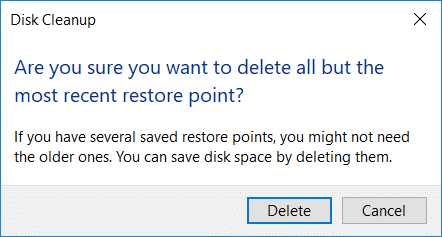 Click on ‘Delete’ to confirm the deletion | 10 Ways to Free Up Hard Disk Space On Windows 10