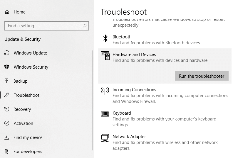 Click on ‘Run the troubleshooter’ | Fix Application has been blocked from accessing Graphics hardware