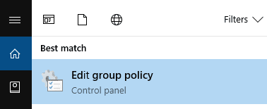 Type edit group policy in the search box and open it