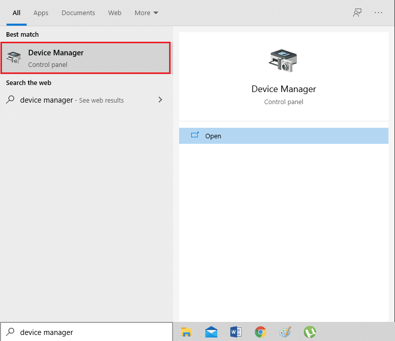Click the Windows search bar and type Device Manager, and open it | Fix Windows could not automatically detect this Network’s Proxy settings