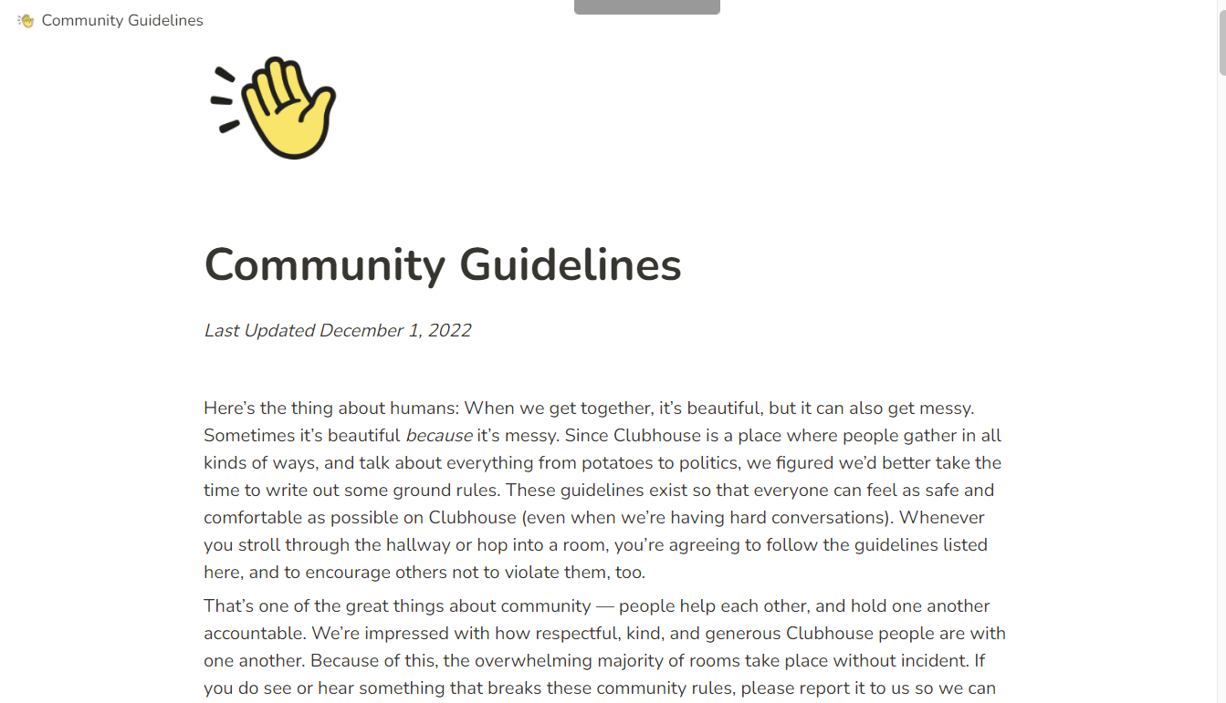 Clubhouse Community Guidelines | how to delete Clubhouse account