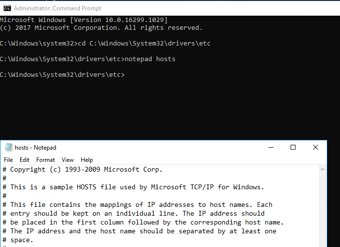 Command will open the editable host file. Fix Access denied when editing hosts file in Windows 10