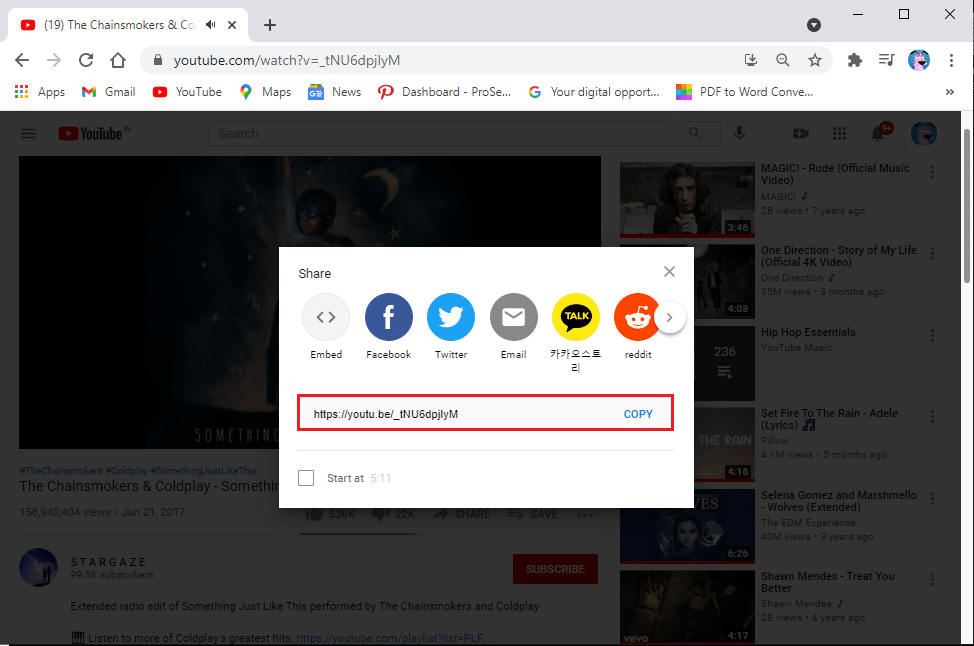 Copy the link of the YouTube video you want to download
