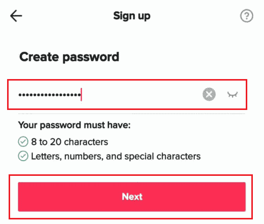 Vytvorte heslo a klepnite na Ďalej