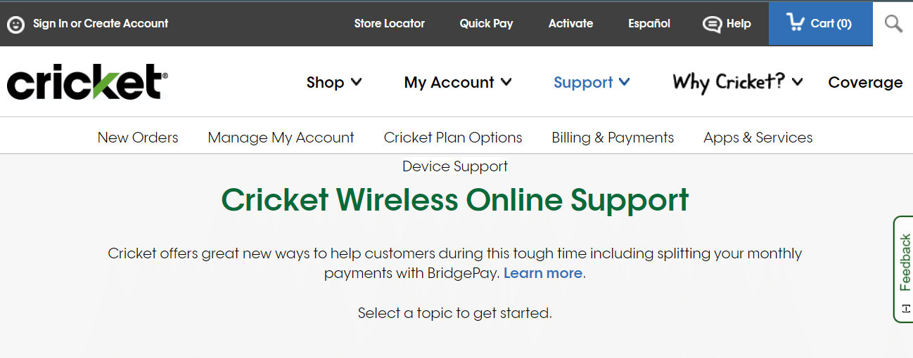 Cricket Wireless Customer Support