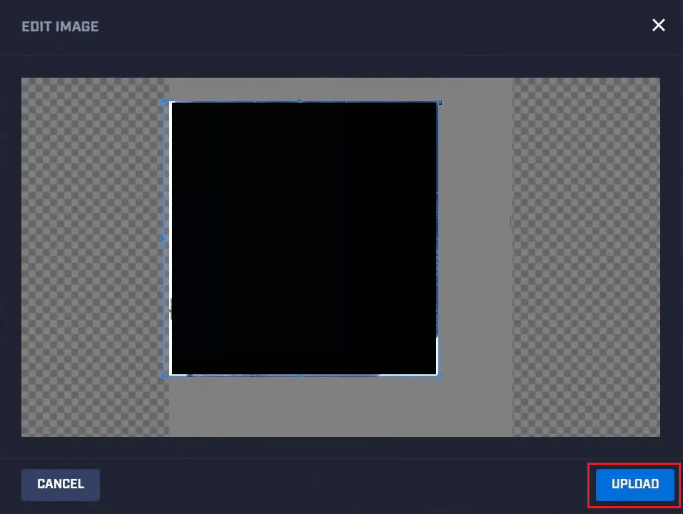 Crop the selected avatar and click on UPLOAD | How Can You Change Mixer Avatar