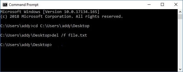 Delete a Folder or File using Command Prompt