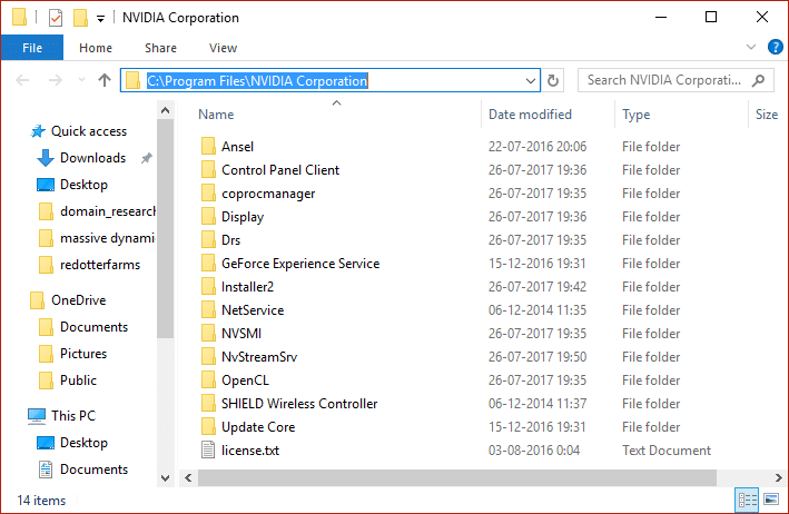 Delete files from NVIDIA Corporation files from Program Files Folder