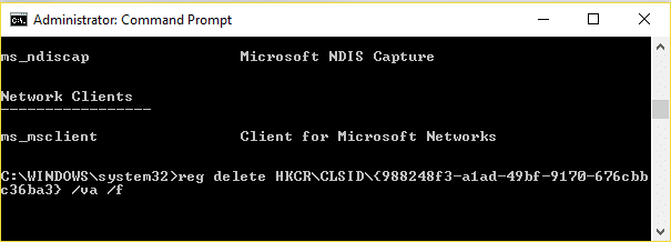 Delete the DNI_DNE entry through command prmpt