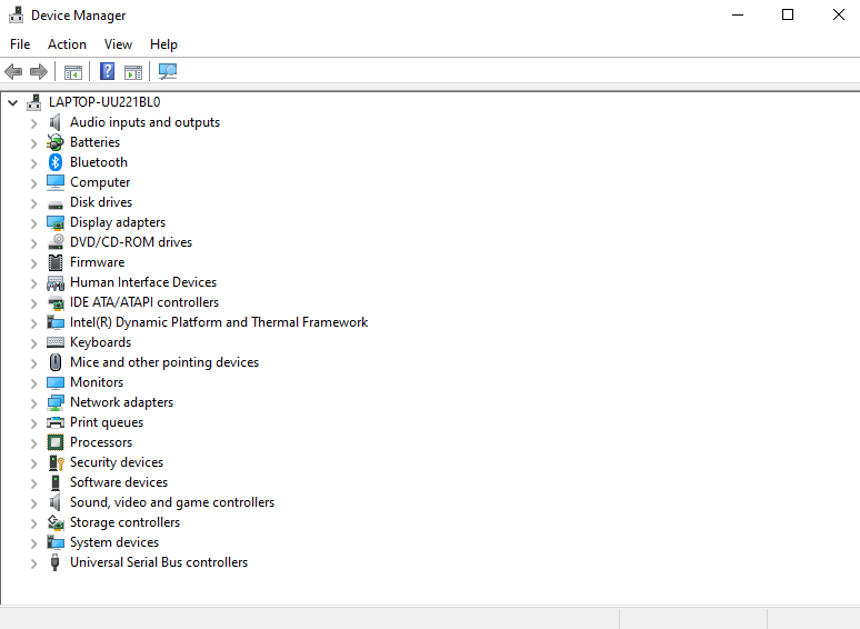 Device Manager will open up