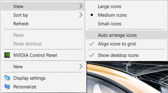 Disable Auto Arrange in Folders in Windows 10