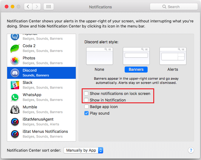 تعطيل إشعارات Discord على نظام Mac