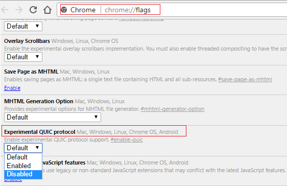 Disable Experimental QUIC protocol | [FIXED] ERR_QUIC_PROTOCOL_ERROR in Chrome