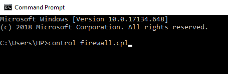 Disable Windows 10 Firewall using Command Prompt