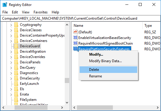 Disable Windows Credential Guard