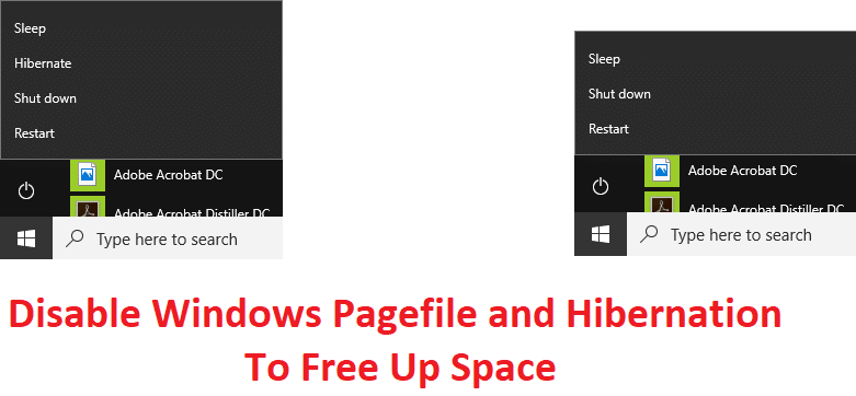 Disable Windows Pagefile and Hibernation To Free Up Space
