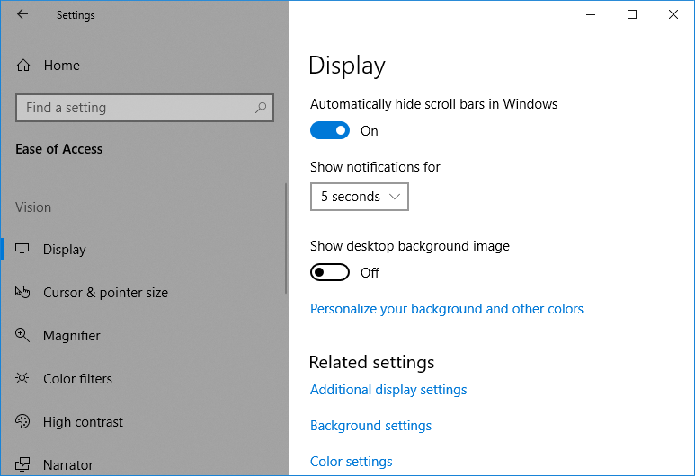Disable or turn off the toggle for Show desktop background image