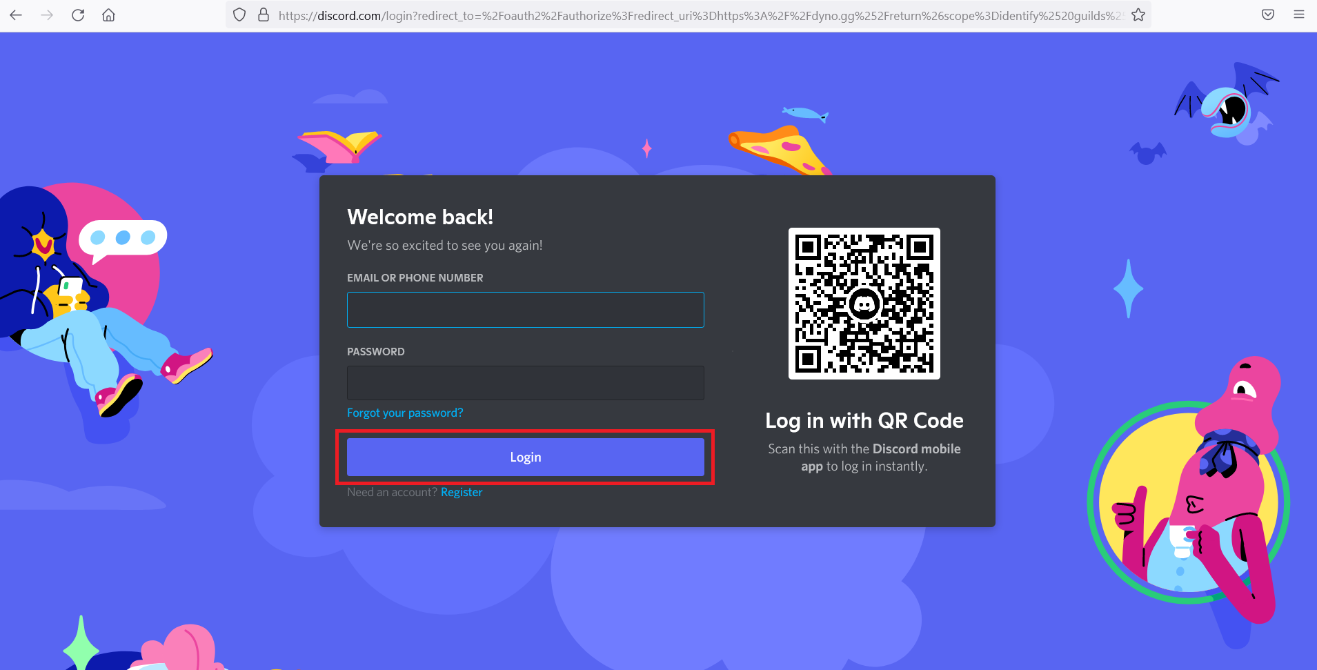 Discord Login Page. not getting Discord notifications PC