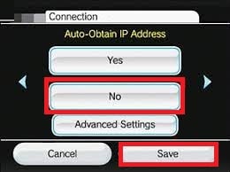 Don’t Auto-Obtain IP Address Nintendo Wii Yes No