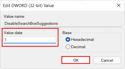 Дважды щелкните DisableSearchBoxSuggestions и установите для параметра Value значение 1. Как отключить онлайн-поиск из меню «Пуск» в Windows 11.