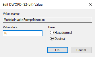 Double-click on MultipleInvokePromptMinimum to modify its value | Fix Context Menu Items Missing when more than 15 Files are Selected