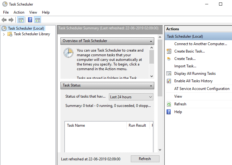 Double click on Task Scheduler to open it
