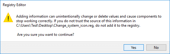 Double-click on the saved registry file & click Yes to merge | Change Default System Font Windows 10