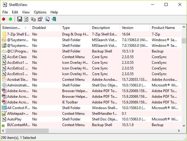 Double click the application ShellExView.exe to run the application | Remove Cast to Device Option from Context Menu in Windows 10