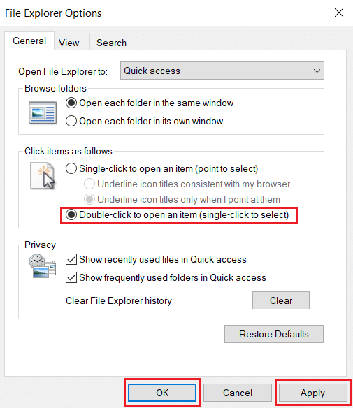 Double-click to open an item (single-click to select) Fix Logitech Mouse Double Click Problem