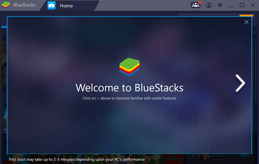 Download Bluestacks on your PC