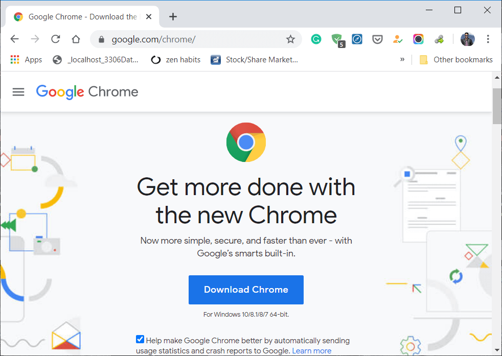 Download latest version of Google Chrome