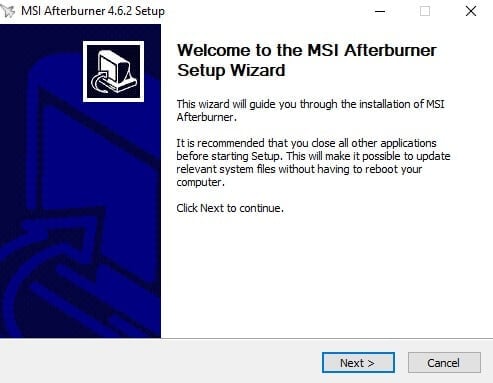 Download the MSI Afterburn application. Install the application.