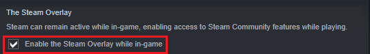 Enable Disable the Steam Overlay while in-game