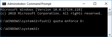 Enable Enforce Disk Quota Limits in Command Prompt