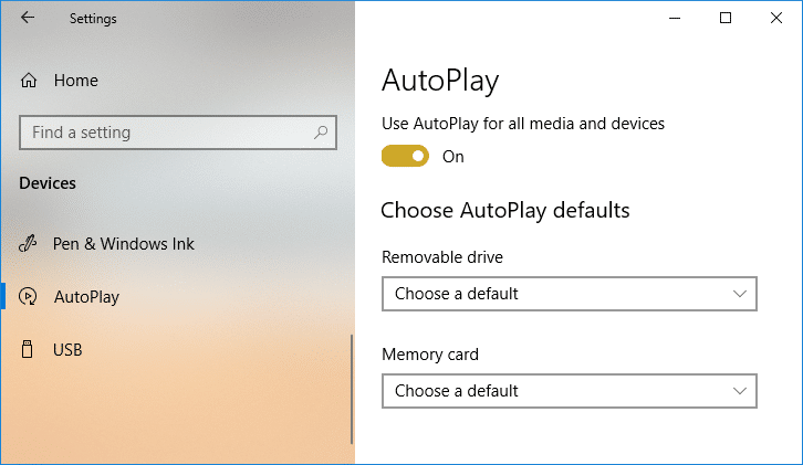 Enable or Disable AutoPlay in Windows 10
