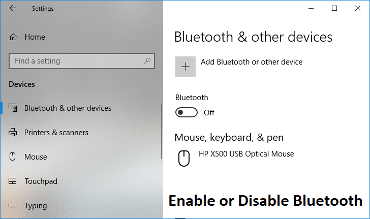 Activar o desactivar Bluetooth en Windows 10