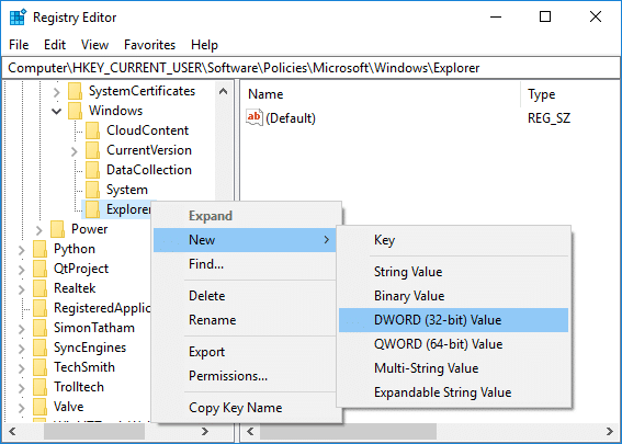 Enable or Disable File Explorer Search History in Registry Editor