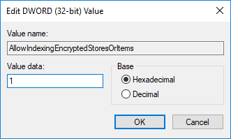 Enable or Disable Indexing Of Encrypted Files in Registry Editor