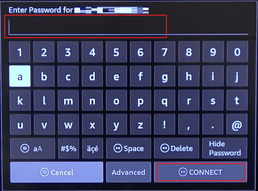 Enter the Password and choose Connect