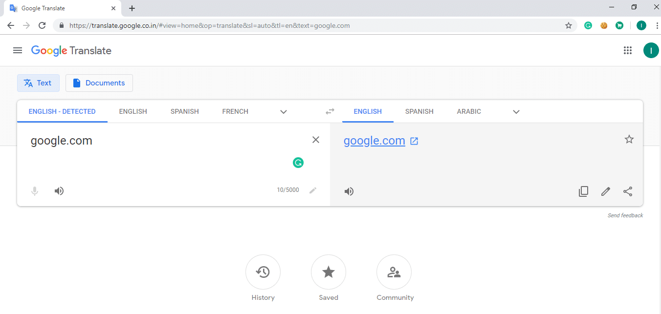 Search for Google translate and the below page will appear