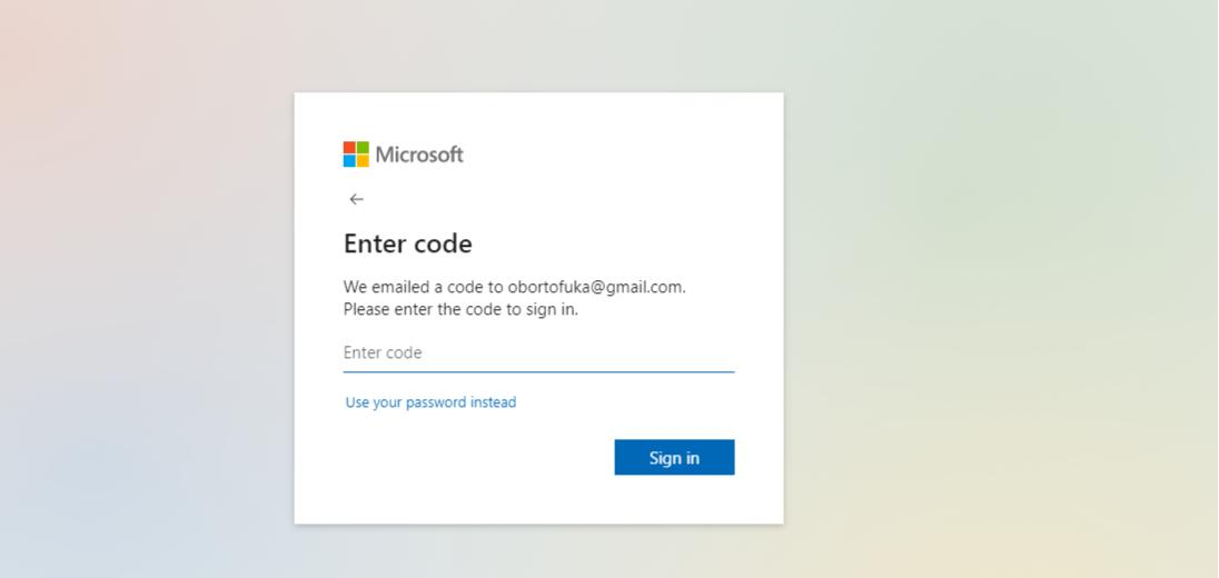 Enter the verification code received in the corresponding area. How to Recover Outlook Password