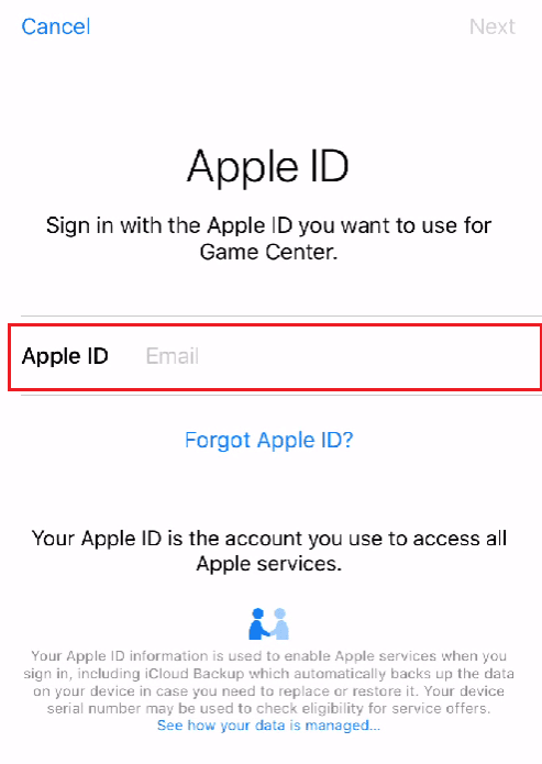 Введите свой Apple ID и пароль для своей старой учетной записи, подключенной к базе Clash of Clans, которую вы хотите восстановить.
