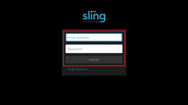 Enter your Email Address and Password and choose SIGN IN