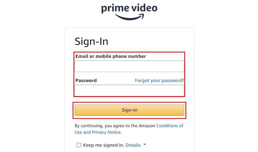 Enter your Email or mobile phone number and Password and click on Sign-In | How to Get Refund on Amazon