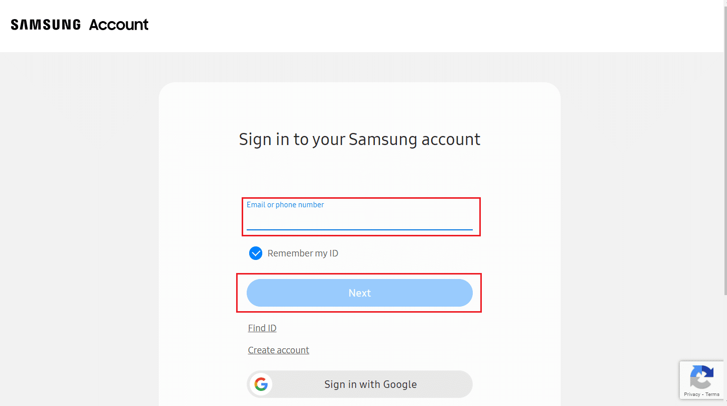 Enter your Email or phone number and click on Next