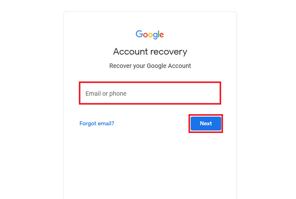Enter your Email or phone number associated with the old Gmail account and click Next